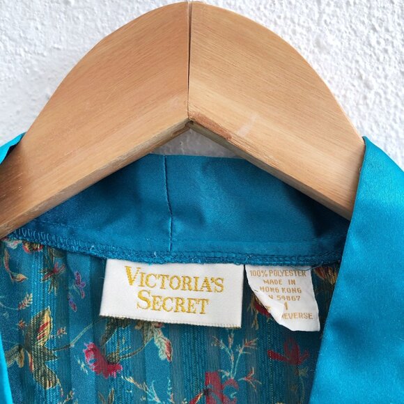 Victoria's Secret Teal Floral Robe - Picture 6 of 7